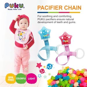 Puku Baby Pacifier Soother Chain Clip P11115 Baby Pacifier Clip Chain PP Holder Soother Pacifier Clips Leash Strap Nipple Holder for Infant Feeding Baby Chain Tali Puting Rantai Puting Bayi