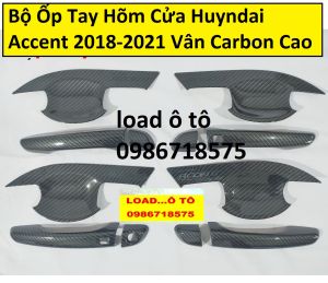 Ốp Tay Hõm Cửa Xe Huyndai Accent 2023-2018 Vân carbon Cao Cấp