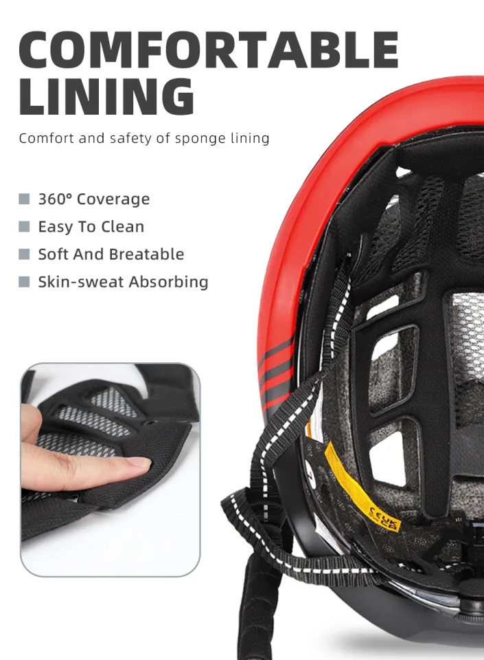 VICTGOAL MTB Road Bike For Men Women Visor LED Rear Light Mountain