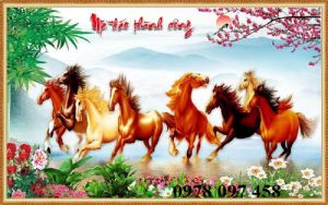 Tranh 8 chú ngựa - gạch tranh in 3D