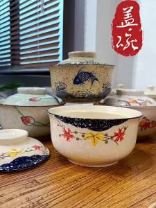 6.5inch Japanese Style Ramen Bowl With Lid Ceramic Instant Noodle Bowl For Soup Rice Noodle And Porridge Kitchen Tableware