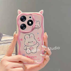 Phone Case Infinix Smart 8 X6525 Tecno Spark GO 2024 Tecno POP 8 Spark 20 20C Casing New Design Cute Ears Sika Deer Rabbit Frog Cream Edge Soft Cover with Bracelet