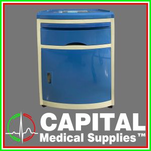 Hospital Bedside Cabinet with Drawer and Cup Board Hook Plastic Colour Blue (Primaplus)(WINGUARD)