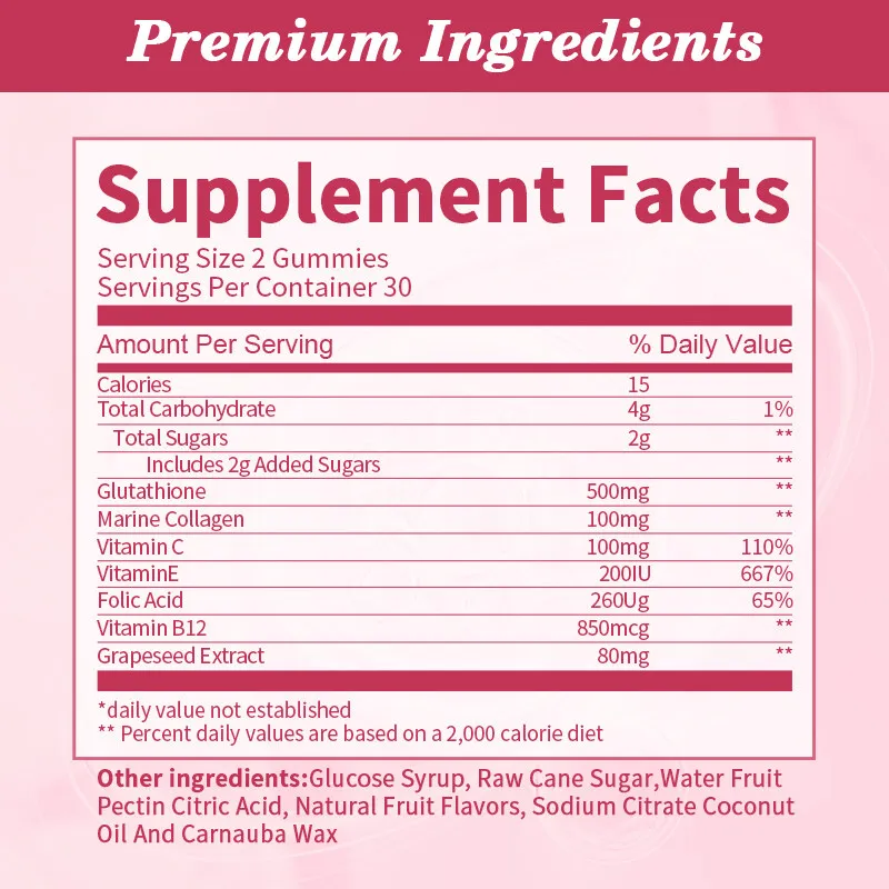 Mulittea 60 Counts Glutathione Collagen Glow Gummies For Whitening Skin  Dark Spot Remover Anti-Aging Antioxidants Supplement