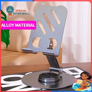 【Special Offer】Adjustable Phone Stand Alloy Foldable Desktop Tablet Holder Heavy Duty Metal Stand for Cell Phone IPad 360° Rotatable for Home Office Desk Lazy Bracket Live Streaming Work