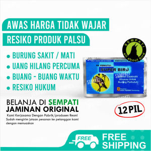SEMPATI Pil Perkutut Super Biru Eka Farma Super Biru Pil Jamu Burung Perkutut Isi 12 Kapsul Vitamin Elektrolit Perkutut Puter Derkuku Gacor SPRBIRU