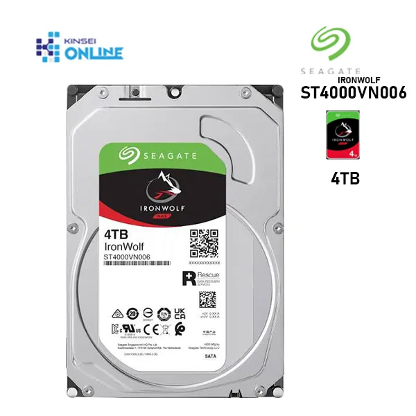 SEAGATE SATA HARDDISK 3.5" 4TB IRONWOLF NAS (5900/256MB) - ST4000VN006