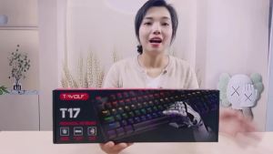 (HD1)T-WOLF Thunder Wolf T18 Mechanical Keyboard 87 Wired keyboard usb Desktop computer green switch backlit gaming keyboard