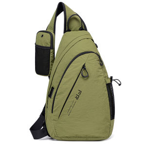 FENRUIEN กระเป๋าเป้สะพายหลังผู้ชายกระเป๋าคาดหน้าอกเป้สะพายหลังไม้แบดมินตันอเนกประสงค์กีฬาและกระเป๋าสะพายพาดลำตัวแบบลำลองหลายช่อง