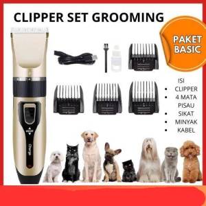 Alat Cukur Bulu Kucing Anjing Kelinci Mesin Cukuran Elektrik Binatang Hewan Anabul Pet Clipper Grooming Hair Clipper kit Rechargeable Tidak Bising Tajam