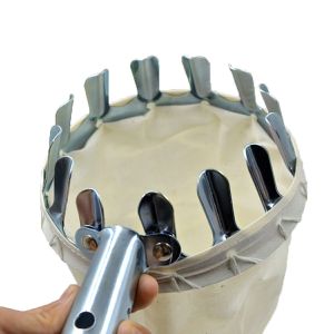 Vợt hái trái cây trên cao đa năng kèm túi vải dụng cụ hái hoa quả kim loại siêu bền đẹp CINDY