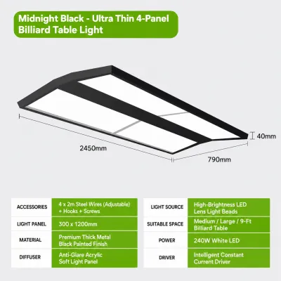 LED billiard table lamp no shadows and no flicker energy-saving very bright anti-glare 6 pieces easy to install