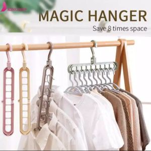 Magic hanger gantungan 9 lubang multifungsi plastik - 1 buah (warna acak)