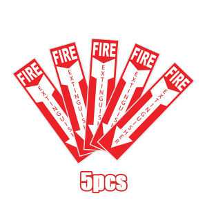5Pcs PVC Heavy Duty Fire Extinguisher Sticker With Self Adhesive Weatherproof