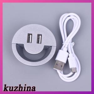 [kuzhina] 50MM Wire Hole Cover Round Home Office Table Outlet Port Line Box Computer Desk Cord Grommet With 2 Port USB Cable Organizer