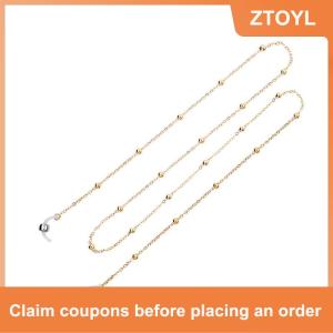 【ZTOYL】 Dây đeo mắt kính màu vàng cho nữ mới Dây đeo mắt kính đọc sách đính cườm