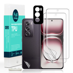 Ibywind For Oppo Reno12 Pro 5G Screen Protetor(Pack of 2)with1Pc Camera Lens Protector1Pc Backing Carbon Fiber Film [Fingerprint ReaderEasy to install]