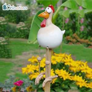 Chinatera Tượng Gà Bằng Nhựa Resin Trang Trí Vườn Hình Động Vật Tượng Gốm Cắm Vườn Tượng Gà Đồ Trang Trí Thủ Công Phong Cảnh