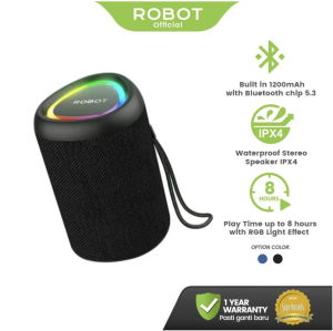 ROBOT Spekaer Bluetooth Portable RGB Speaker RB521 Black Speaker Komputer RGB Dua Speaker 10W Bluetooth 5.3 - Garansi 1 Tahun