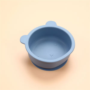 ชุดช้อนส้อมชามซิลิโคนเด็กหมีการ์ตูนแผ่นบูรณาการเรียนรู้เด็กกินเครื่องใช้โต๊ะด้วยชามถ้วยดูด