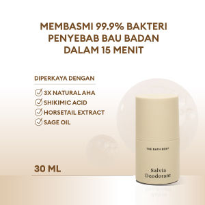 THE BATH BOX - Salvia Natural Deodorant (Serum AHA Bau Badan Ketiak Hitam Ketiak Kasar Mencerahkan Ketiak)
