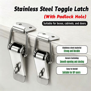 Stainless Steel Toggle Lock Clamps Latch Handles for Boxes (With Padlock Hole) 1Pc