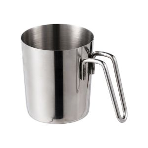 SLIGHTDELVE Minimalist Mouthwash Cup Stainless Steel Anti-rust Rinse Cup Durable with Handle Bathroom Cup Bathroom Supplies
