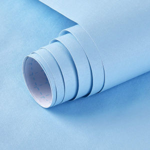 Wallpaper Dinding Polos Biru Muda Ukuran 45CM X 8METER