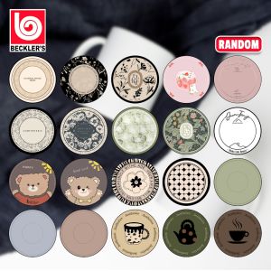 (Becklers) LOKAL Tatakan Gelas/Mug UK 10x10 CM (5 PCS) Motif Aestetik Anti Slip Bahan Diatomite
