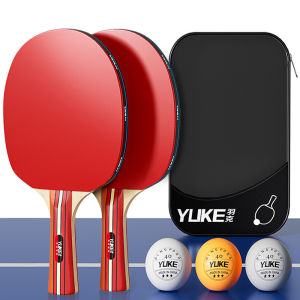 Table Tennis Racket Original Pingpong Racket Table Tennis Racket set Training with 2 Premium Pingpong Rackets and 3 Ping Pong Balls Ping Pong Set with  Portable Cover Case Bag Professional Long Handle Short Handle Ping Pong Racket