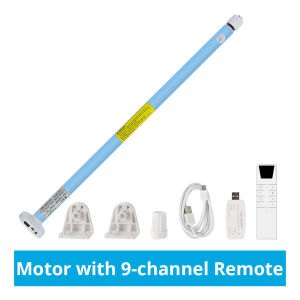 zemismart Tuya WiFi Electric Roller Shade Motor Built-in Battery Alexa Alice Voice Control Rechargeable Roller Blinds Motor for 17mm 25mm 28mm Tube Remote Control Support Solar Panel
