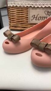 Discover the Allure of Melissa Metal Bow Jelly Shoes & Low Mouth Flat Bottom Women's Sandals