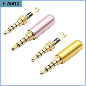【E-WOITD】 Headphone Jack Male Plug 3.5mm Audio Connector 4 Poles Headphone Jack Audio Male Plug Jack Adapter Stereo Connector Headphone Repair Cable Solder Wire DIY