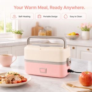 BAGUO(霸果) Leaf-proof Electric Heating Lunch Box Quick Heating Large Capacity Portable Insulated Lunchbox Electric Steaming Thermal Food Heating Container Office Use