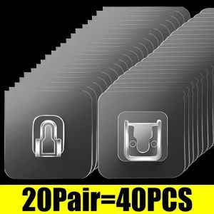 2/100PCS Double-sided Hooks Strong Self-adhesive Transparent Wall Suction Cup Hone Kitchen Bathroom Storage Plug Socket Holders