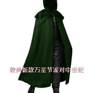 ชุดคลุมฮาโลวีนแบบมีฮู้ด ชุดนักบวชยุคกลางยาว ชุดการแสดงบนเวที