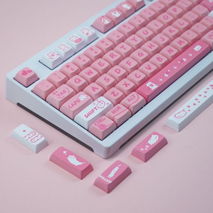 Custom Pink Cat Theme DYE-Sub PBT Keycaps XDA Profile Keycaps for ...