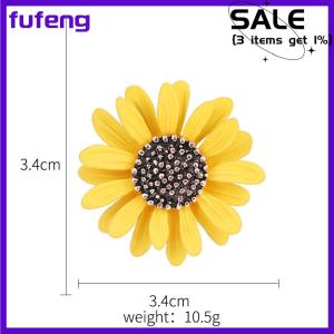 fufeng Cute Sunflower Brooch Pins for Hijab Hats Dress or Bags Jewelry Accessories