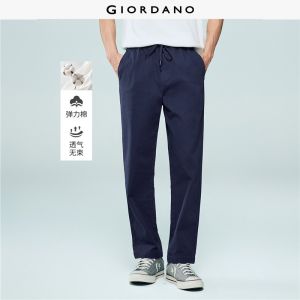 Giordano Men Drawstring elastic waist straight pants Free Shipping 01116345