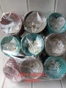 souvenir mangkok - (isi 50 ) mangkok bulat warna soft kemas plastik dan gratis kartu ucapan