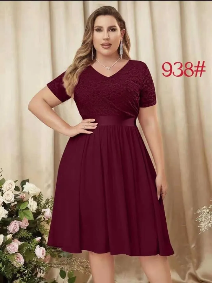 Maroon dress for wedding plus clearance size