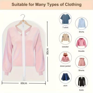 Hanging Garment Cover PVCTransparent Thick Dustproof Wardrobe Storage ClothesProtector HomeOrganizer