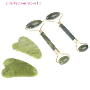 【Special price】🎀Perfection Store1🎀 ชุดลูกกลิ้งนวดหน้าทำจากหินกัวชาทำจากหยกธรรมชาติ