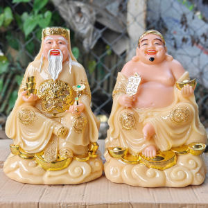 Tượng Thần Tài Thổ Địa bằng đá cao cấp đế mây cao 30cm