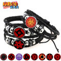 Anime Naruto Bracelet Cosplay Uchiha Bracelet Sharingan Eye Bracelet Multi-layered Cowhide Braided Bracelet For Naruto Fans Gifts. 