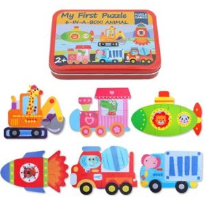Kids Montessori Colorful My First Animal Jigsaw Puzzle Toy Cartoon Baby Educational Learning Set