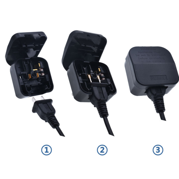 Parallel Pin Plug US/Janpan/China 2 Flat Parallel Pin Plug to UK 3Pin Power Embedded ...