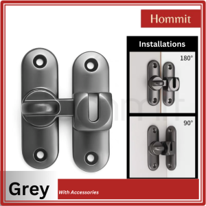 180 and 90 degree Barn Door Lock Latch flip heavy duty safety bar gate dual installation with screws and glue