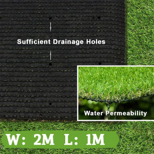 Rumput sintetis 2m x 1m Karpet rumput sintetis imitasi hewan peliharaan 25mm dalam dan luar ruangan cocok untuk taman halaman belakang teras balkon