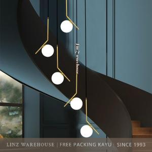 Lampu Gantung void MODERN MINIMALIST GLASS BALL 5 ARMS pendant light